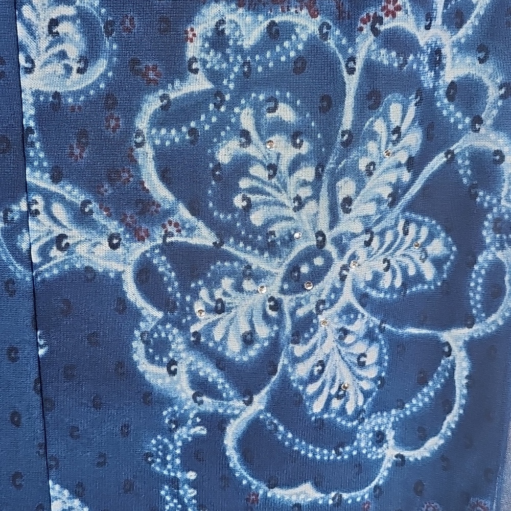 Wanted Clothing Co Vintage Floral Mesh Maxi Skirt Rhinestone Navy Blue Boho S - Picture 6 of 11